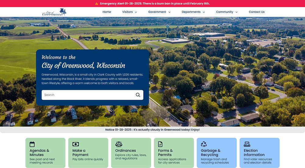 City of Greenwood, Wisconsin website
